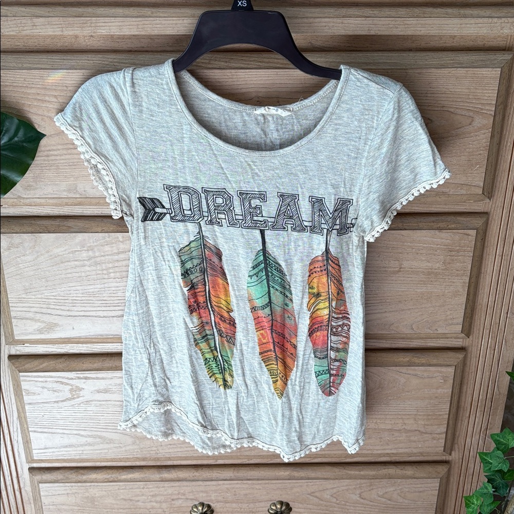 Mccnchild Dream Graphic Tee with Feather Design